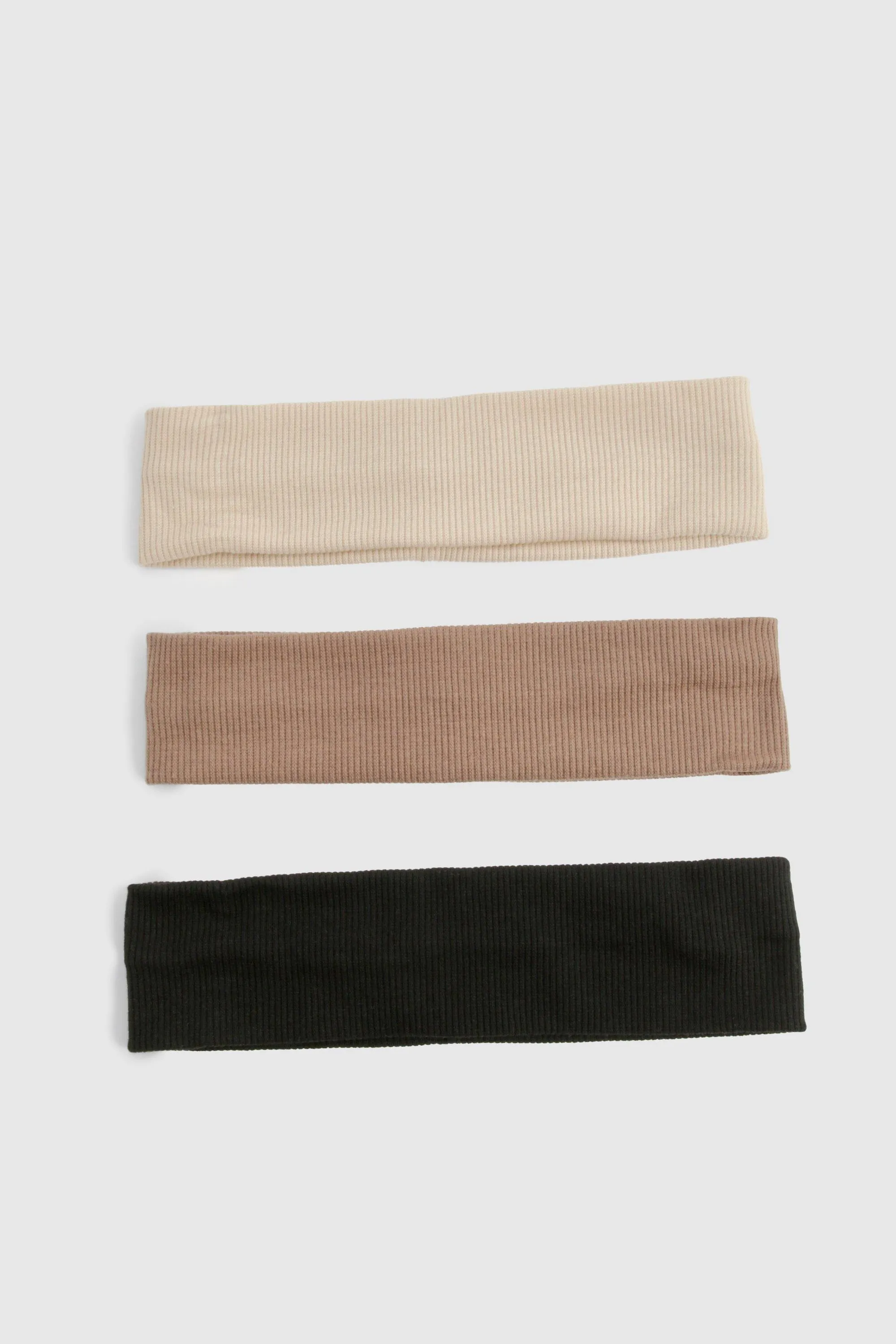 3 Pack Tonal Ribbed Headbands