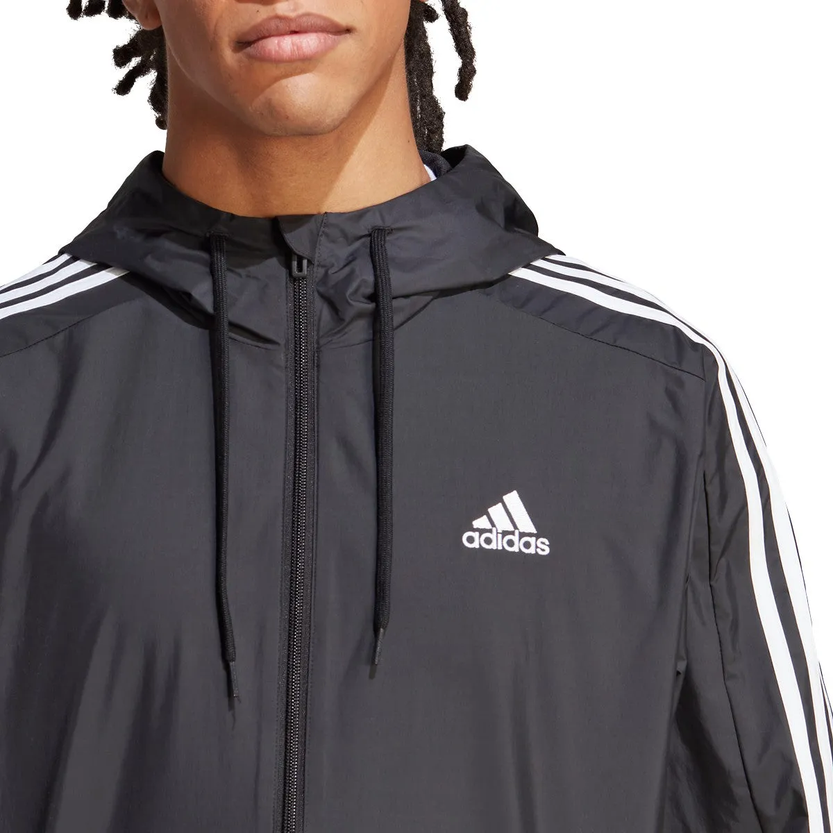 adidas Men's Essentials Woven 3-Stripes Windbreaker