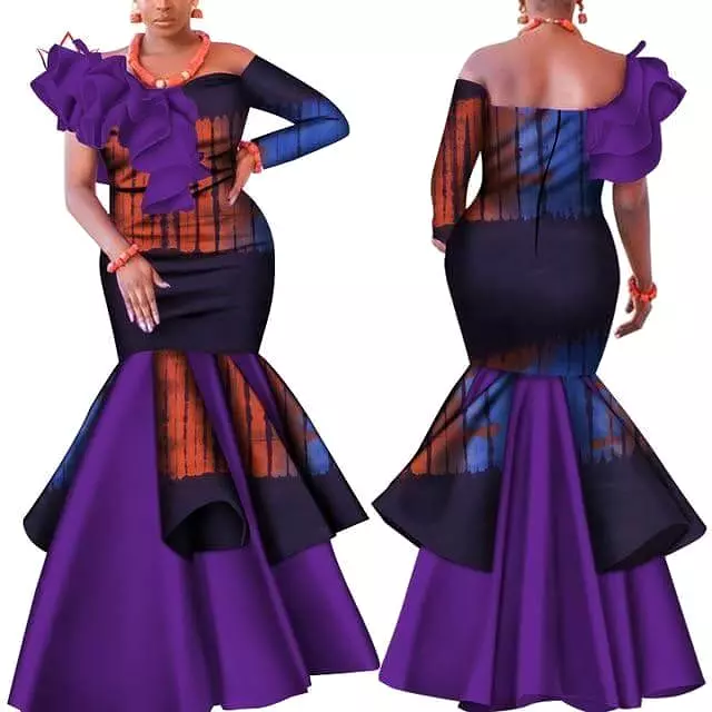 African Dress, Purple African Party Dress