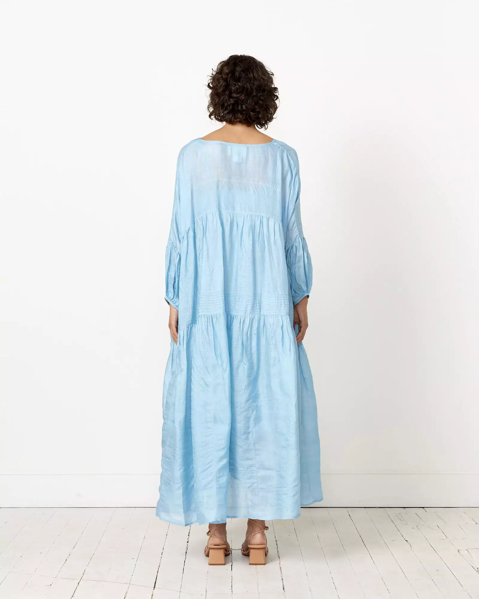 Airi Tussar Maxi Dress in Summer Storm