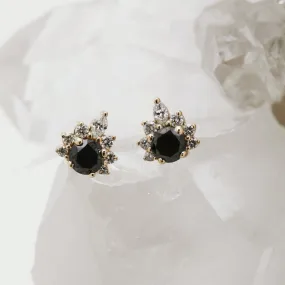 Amina Earrings - Black Diamond - Yellow Gold - Ready to Ship