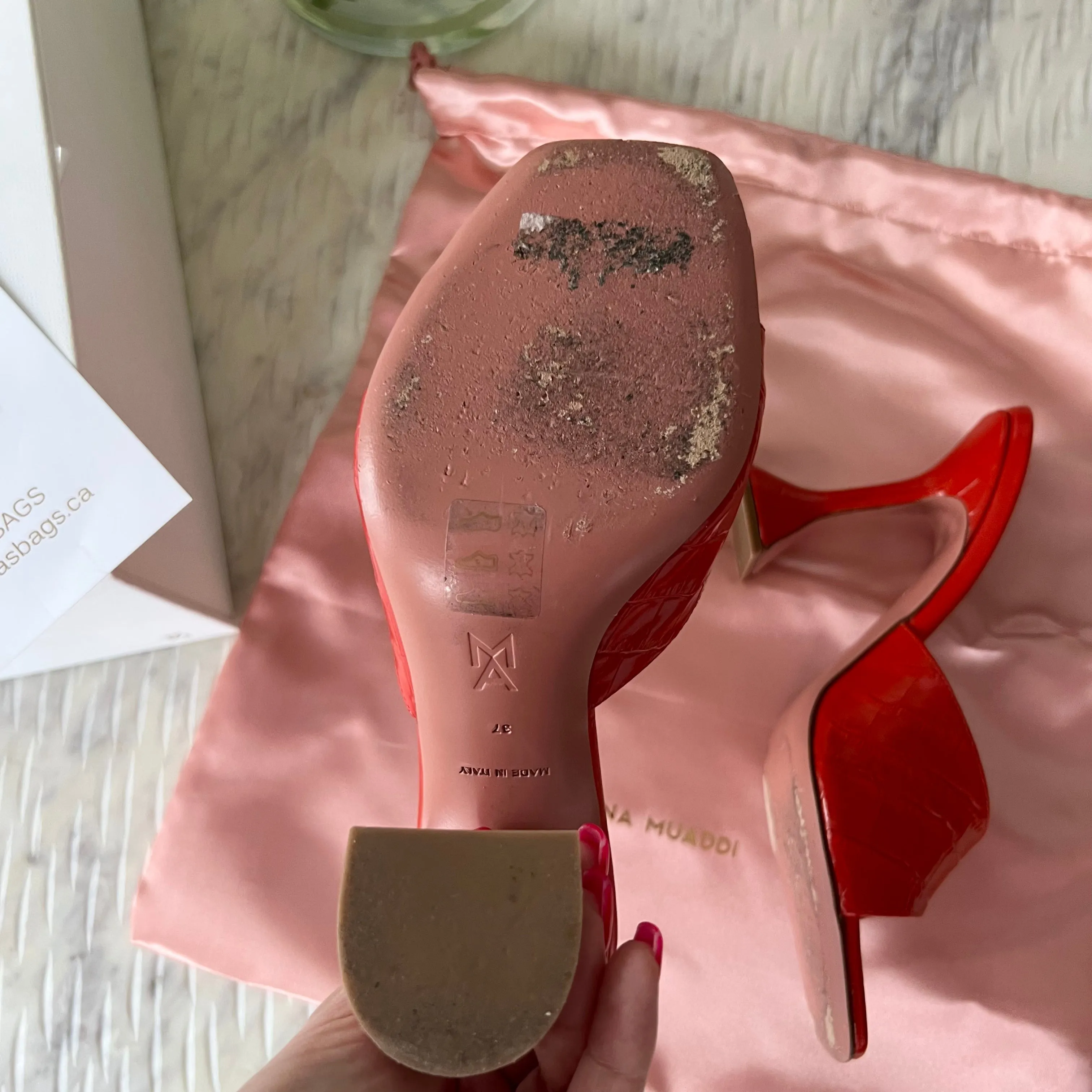 AMINA MUADDI Lupita Slipper Heels