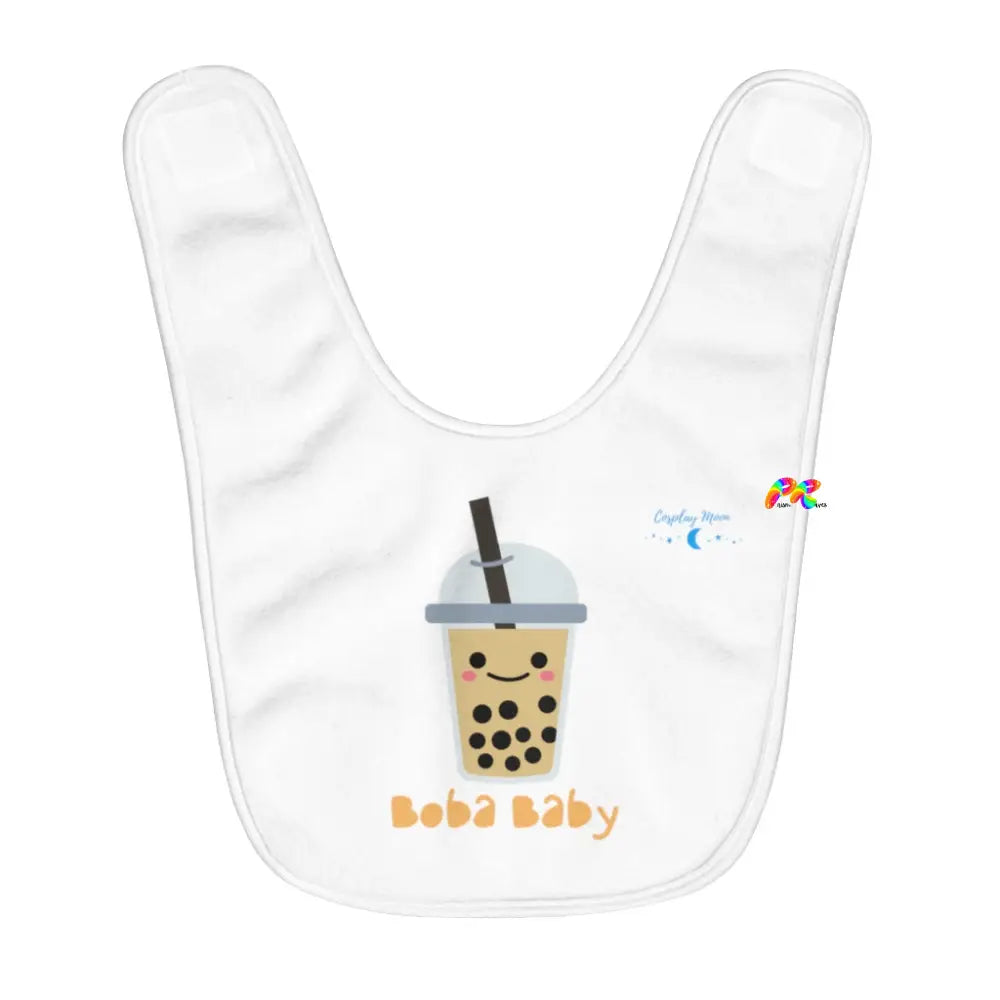 Baby Boba Fleece Baby Bib with a Boba Tea