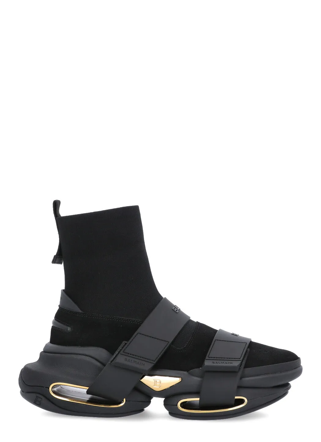 Balmain B-Court High Top Strapped Sneakers