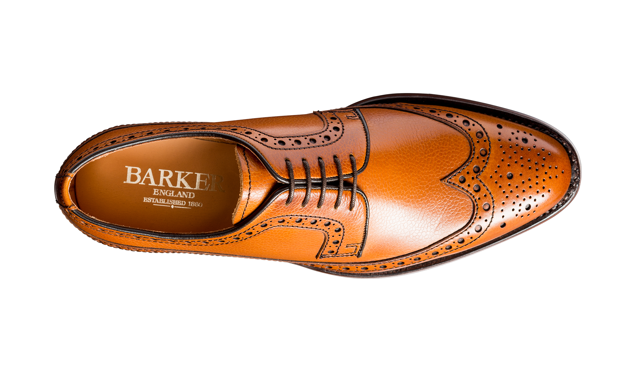 Barker Calvay Classic Long-Wing  Brogue Shoe - Cedar Grain