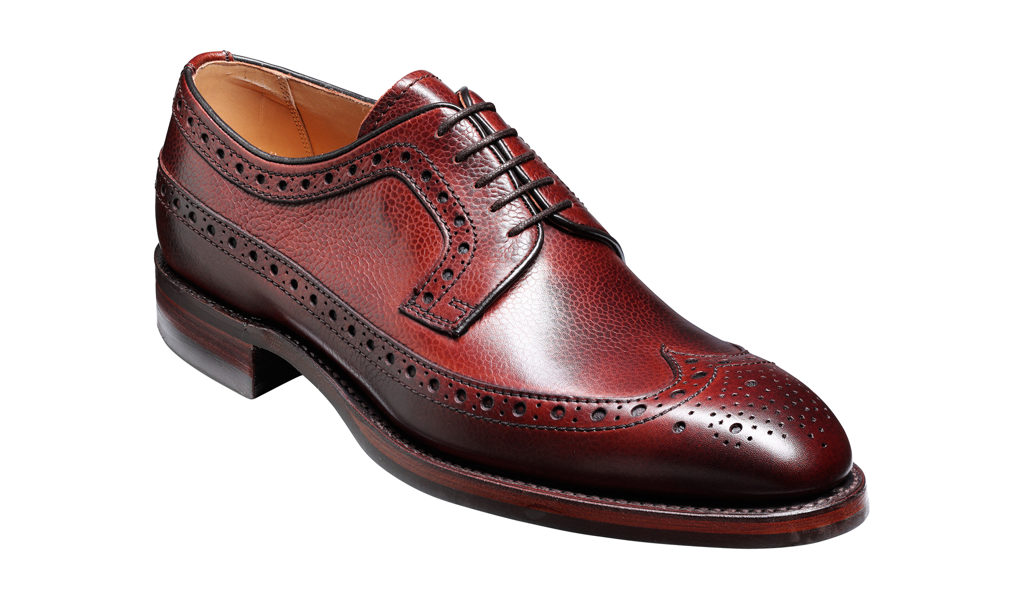 Barker Calvay Classic Long-Wing  Brogue Shoe - Cherry Grain