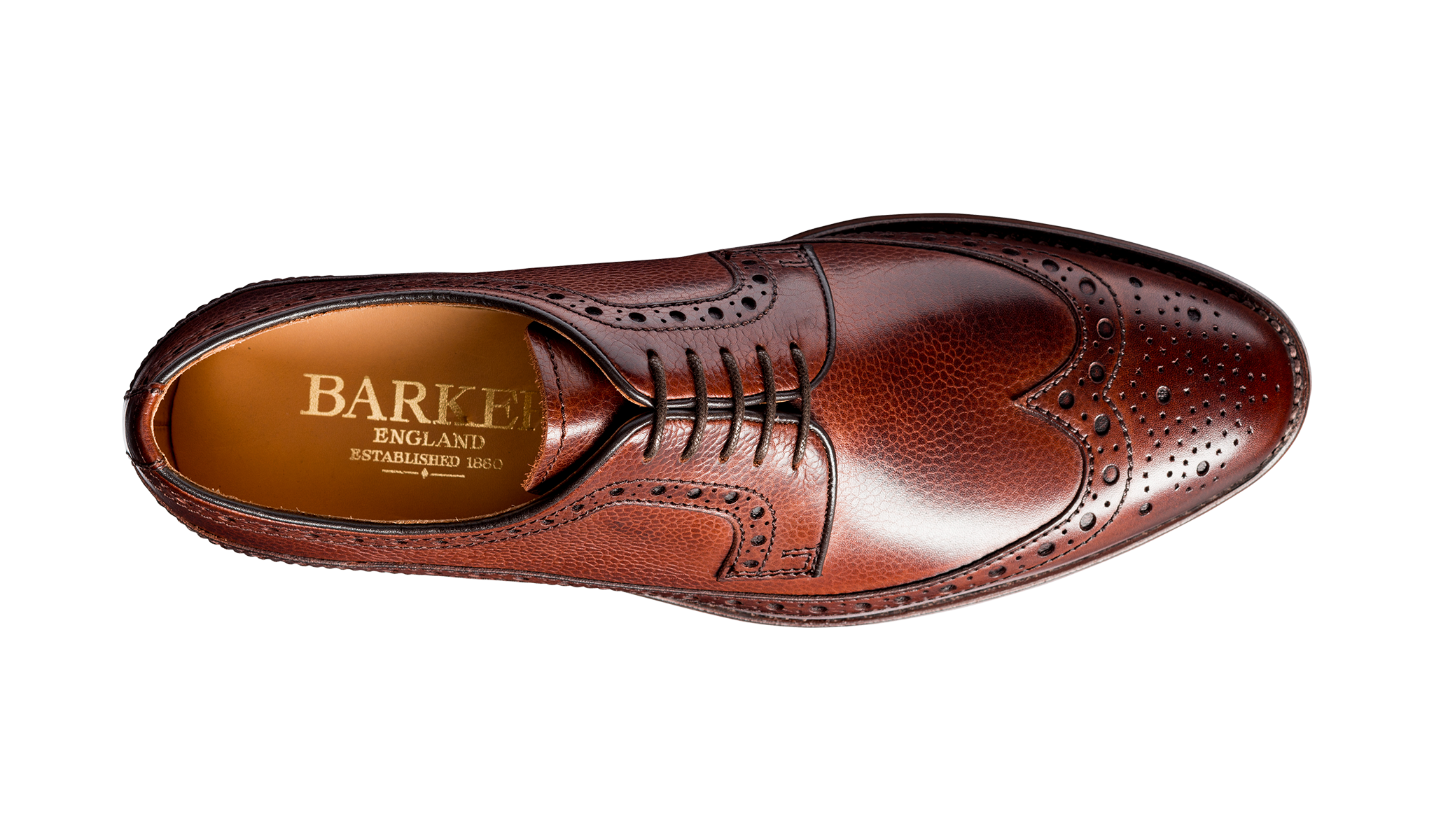 Barker Calvay Classic Long-Wing  Brogue Shoe - Cherry Grain