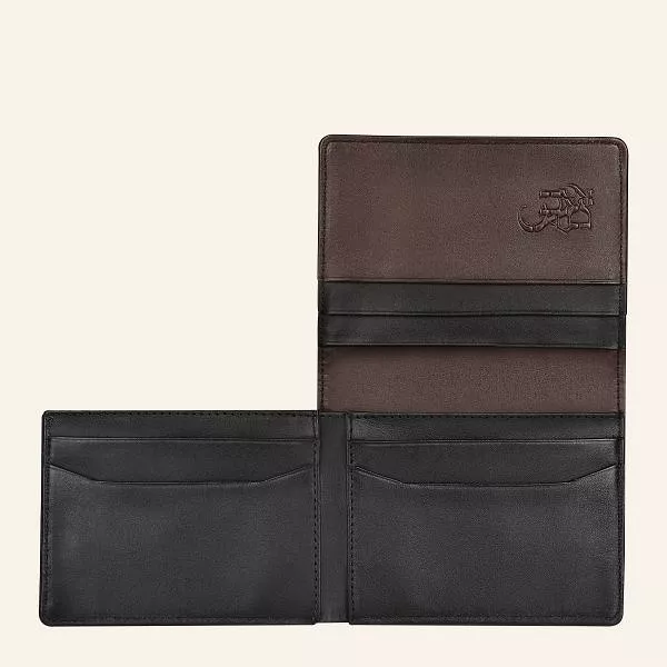 BC014VE - Cuadra chocolate deer leather bi fold wallet for men