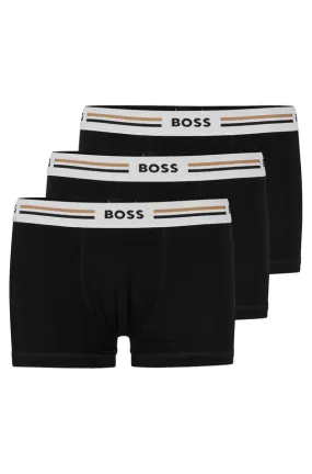 BOSS BLACK Boss Logo Waistband Three-Pack Soft-Touch Underwear - Black