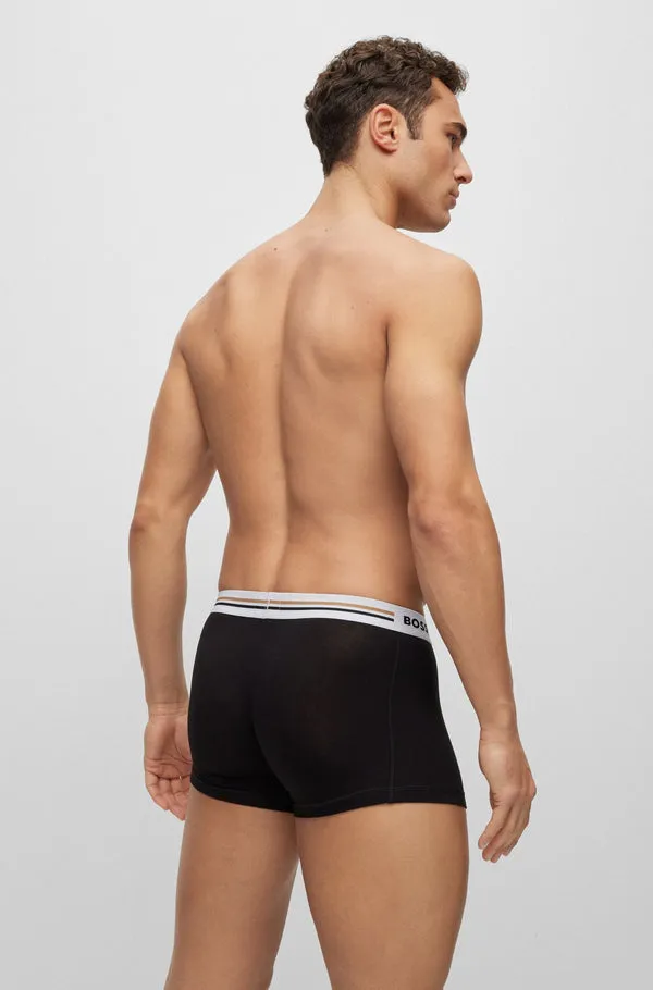 BOSS BLACK Boss Logo Waistband Three-Pack Soft-Touch Underwear - Black