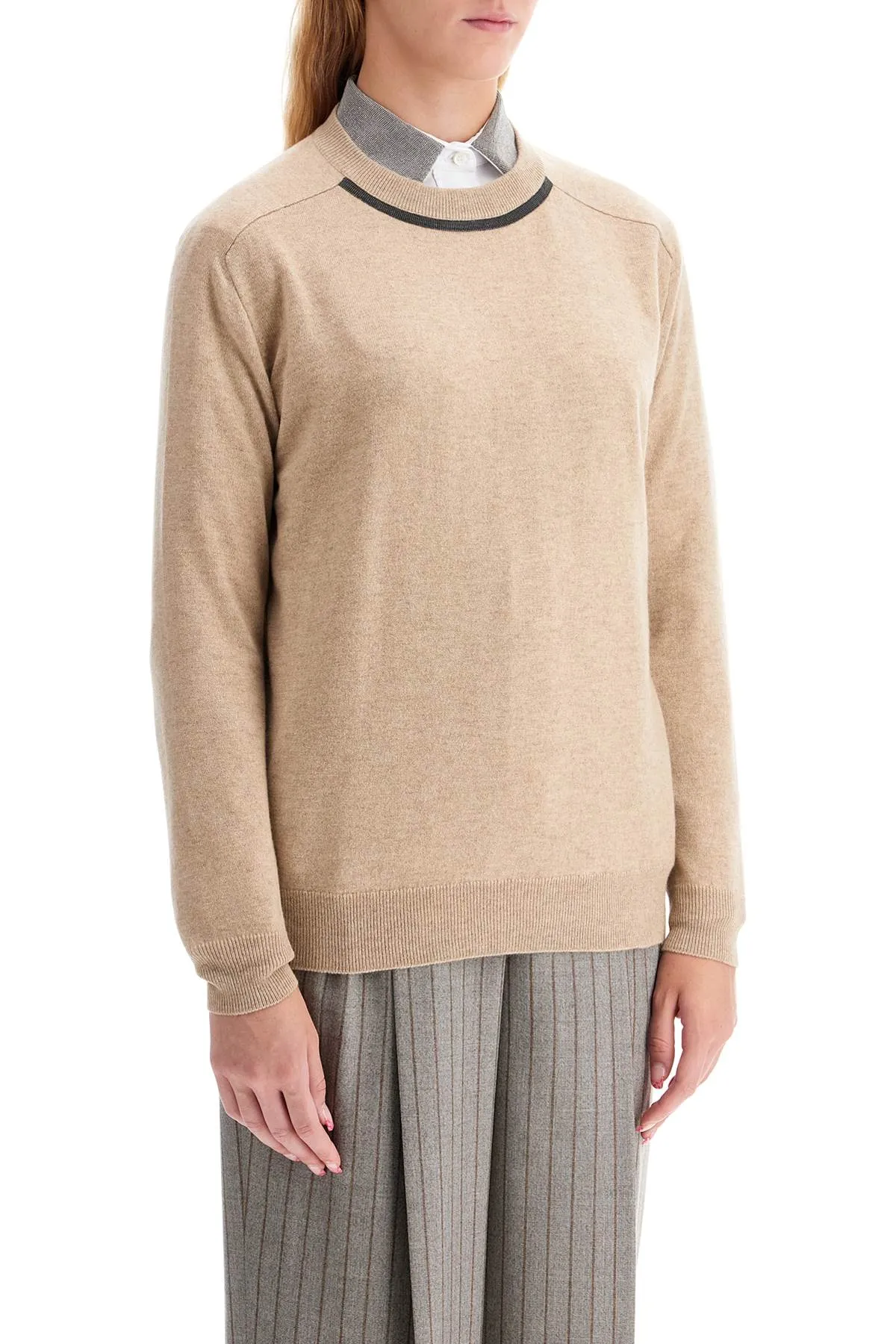 Brunello Cucinelli Cashmere Crewneck Pullover   Beige