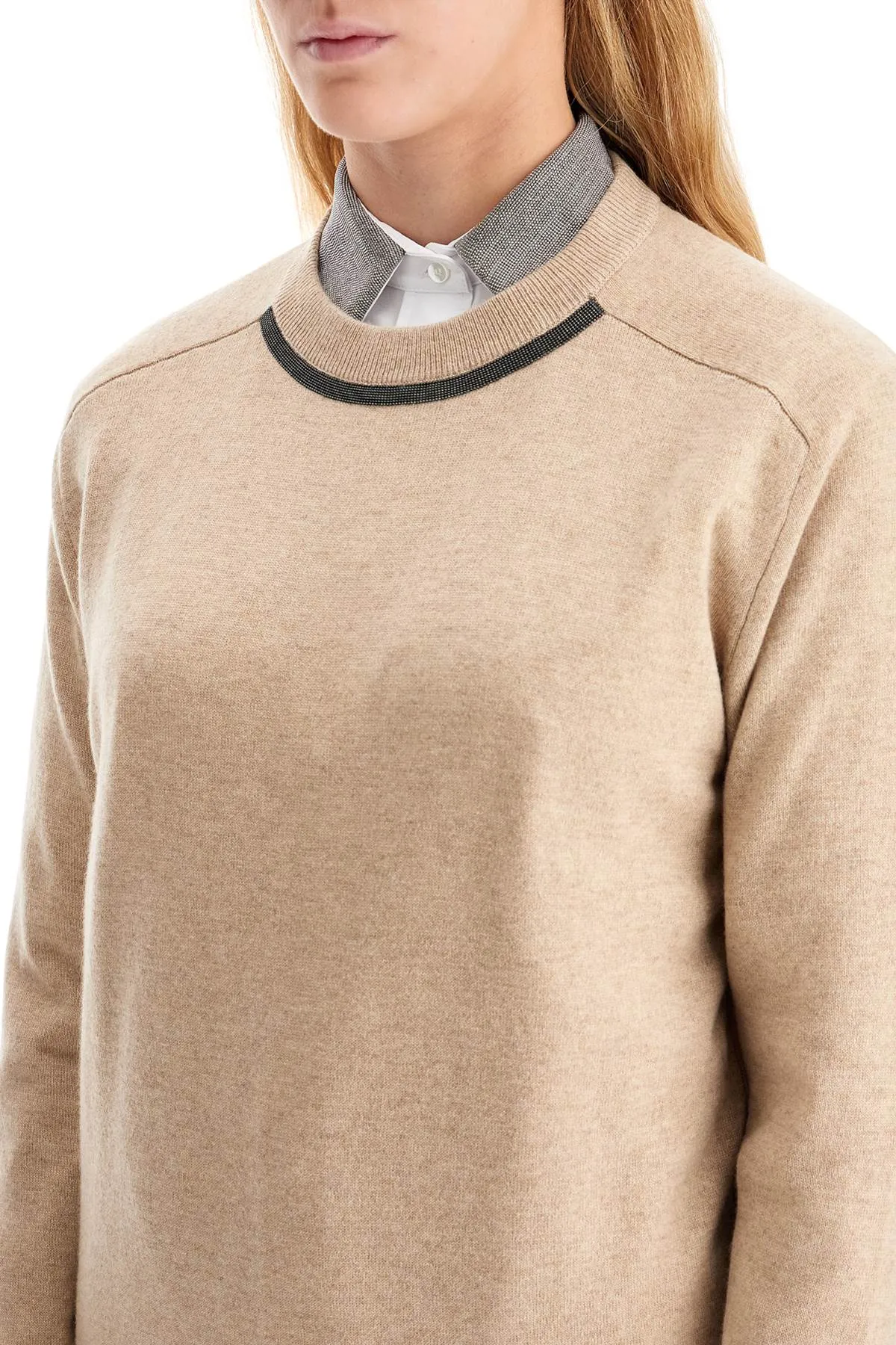 Brunello Cucinelli Cashmere Crewneck Pullover   Beige