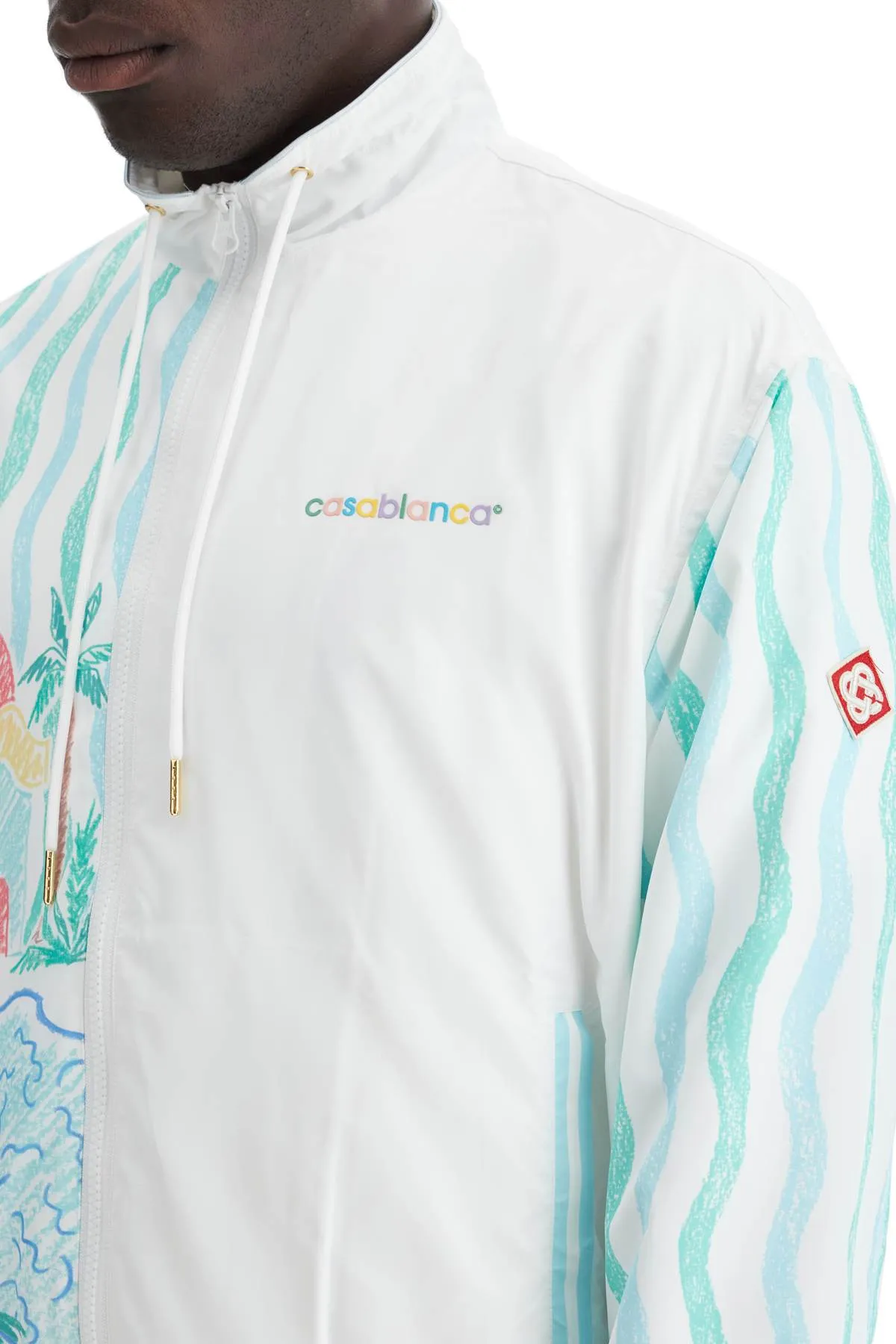 Casablanca windbreaker Jacket With Maison Memphis Printreplace With Double Quote   White