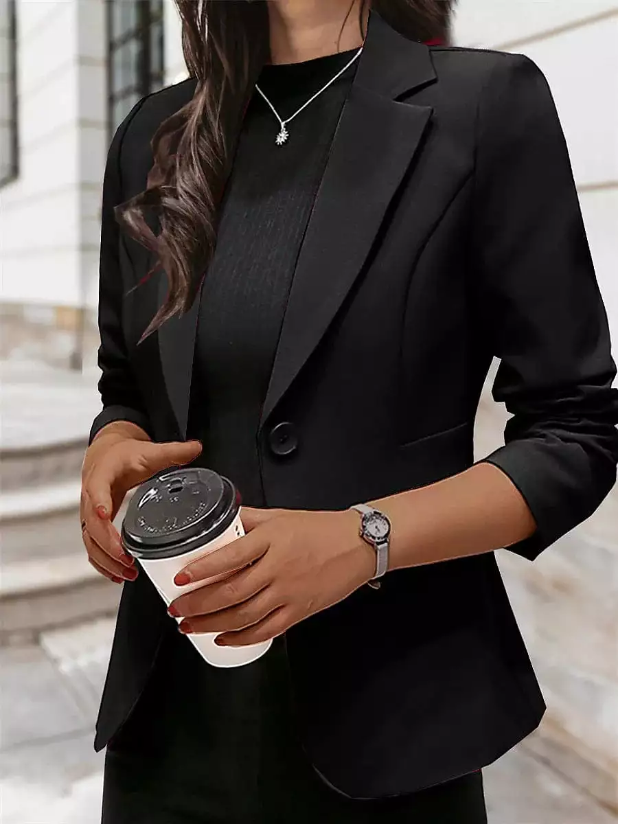 Classic Black Office Blazer for Women