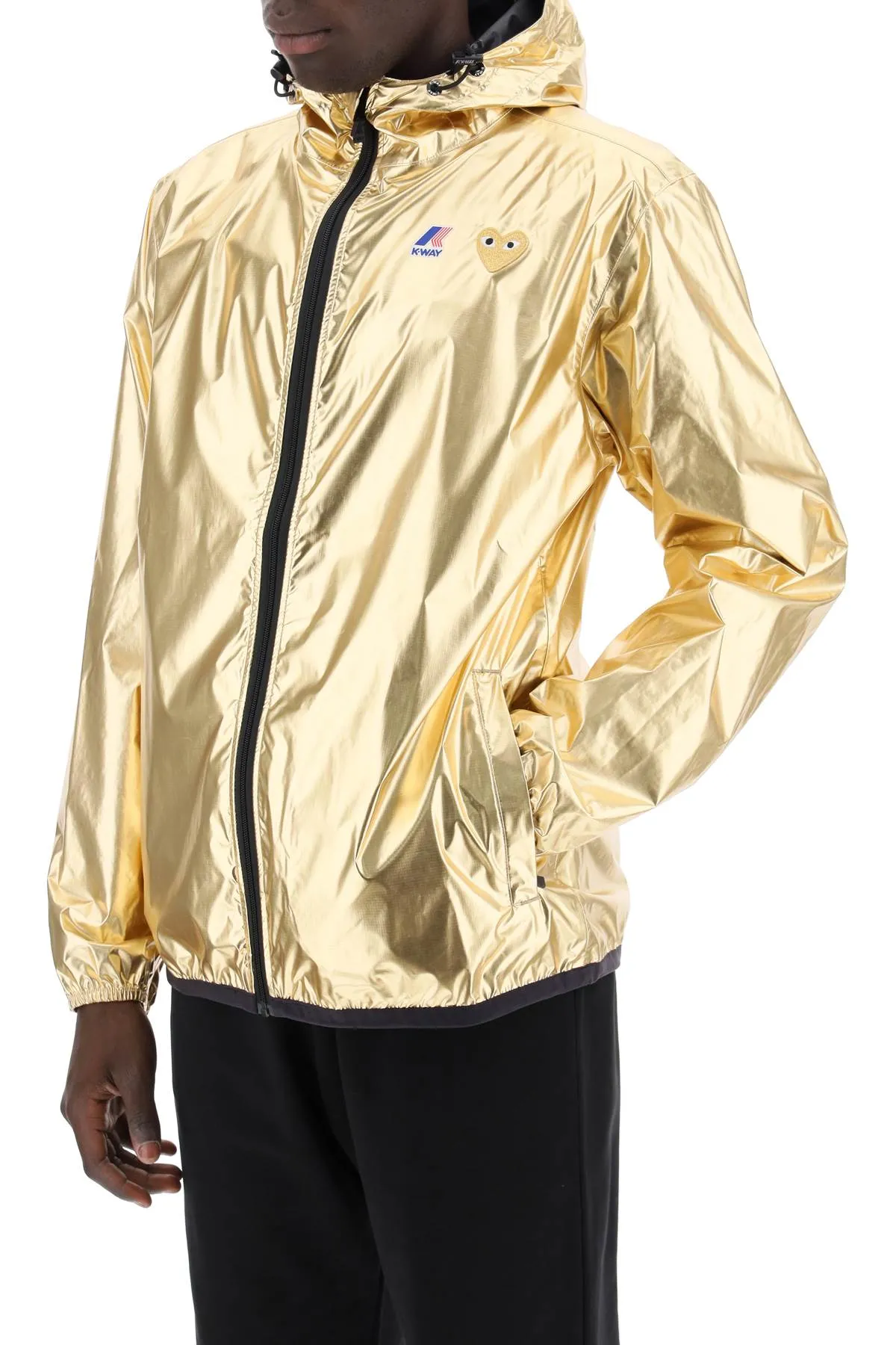 Comme Des Garcons Play Comme Des Garons Play X K Way Laminated Ripstop Jacket   Gold