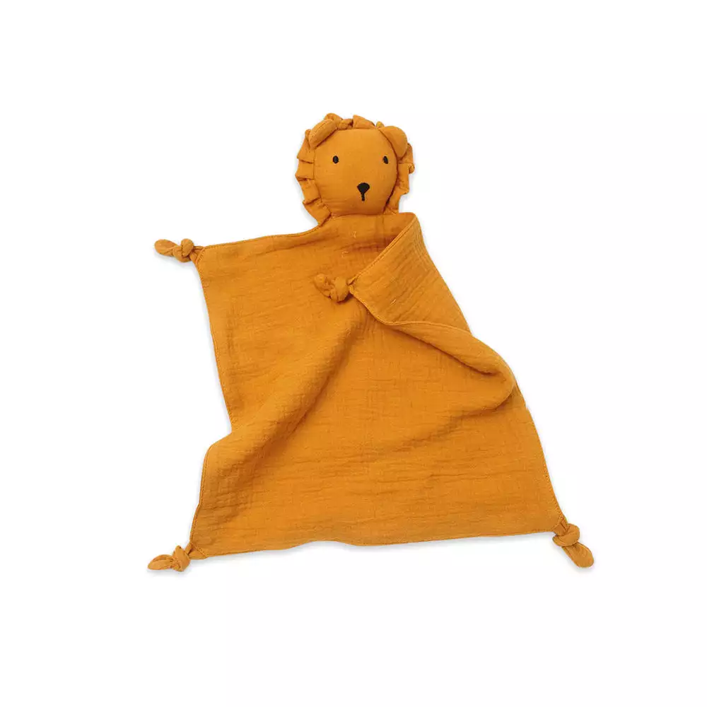 Cotton Baby Comforter Leo The Lion — Mustard