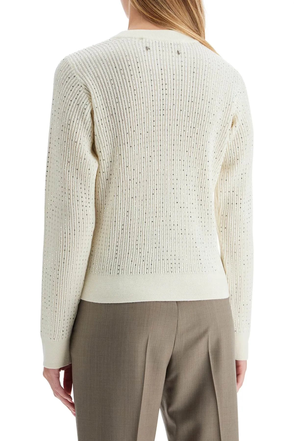 crewneck pullover with GWP00836 P001478 NATURAL WHITE