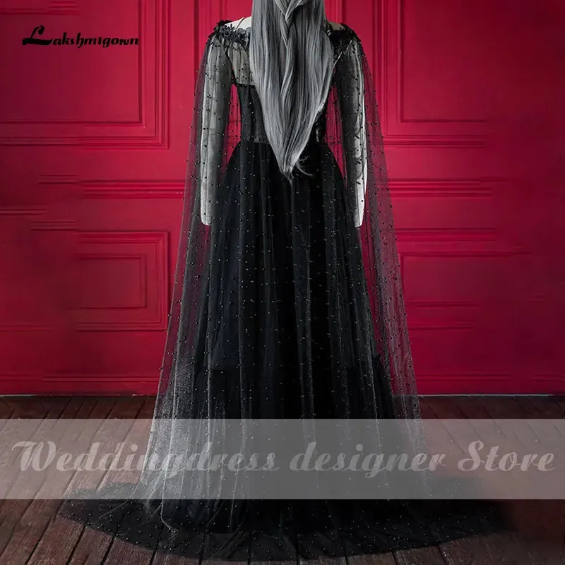 Dark Fairytale Gothic Evening Gown With Cupped Corset