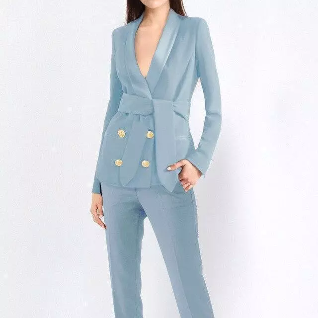 Double Breast Women Pant Suits