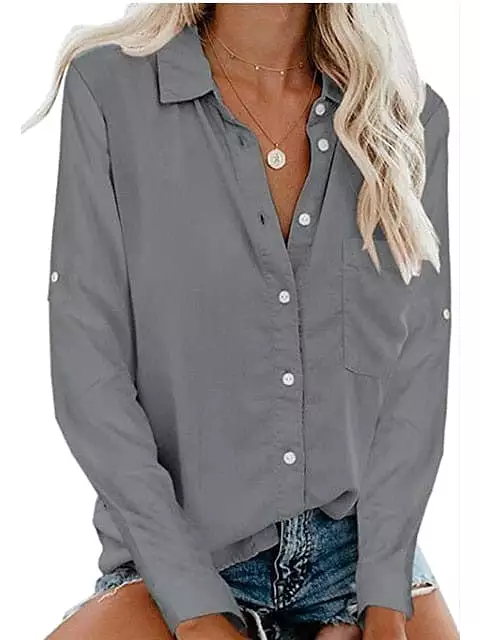 Elegant Black and White Women's Shirt Blouse