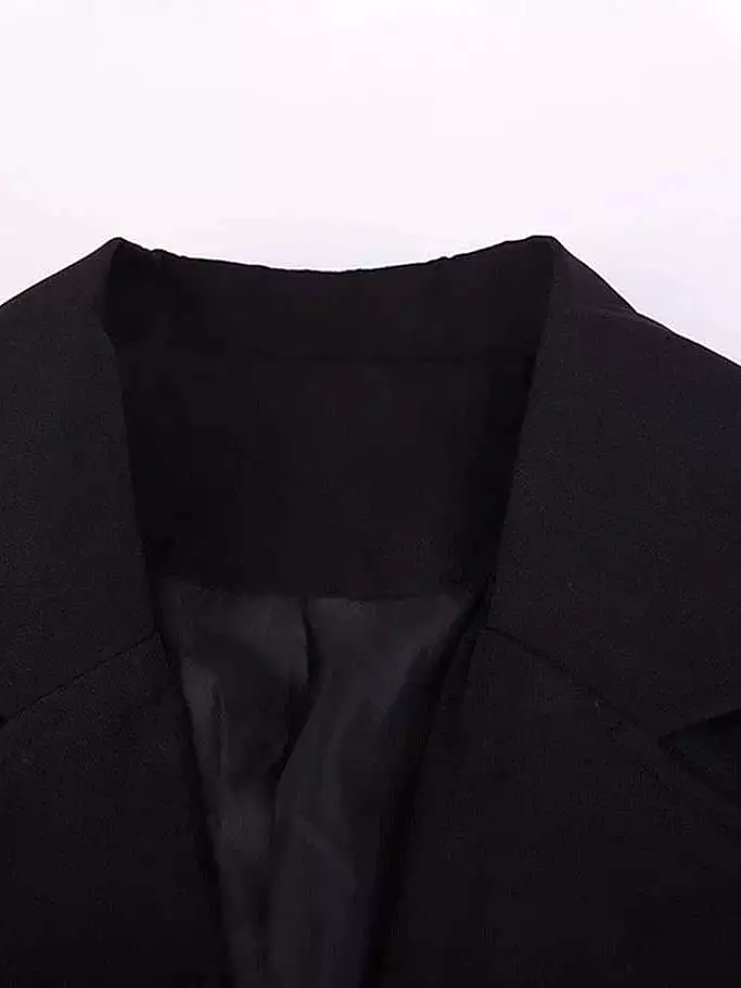 Elegant Black Women's Blazer for Fall and Winter