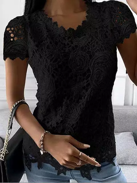 Elegant Vintage Lace Shirt Blouse for Women