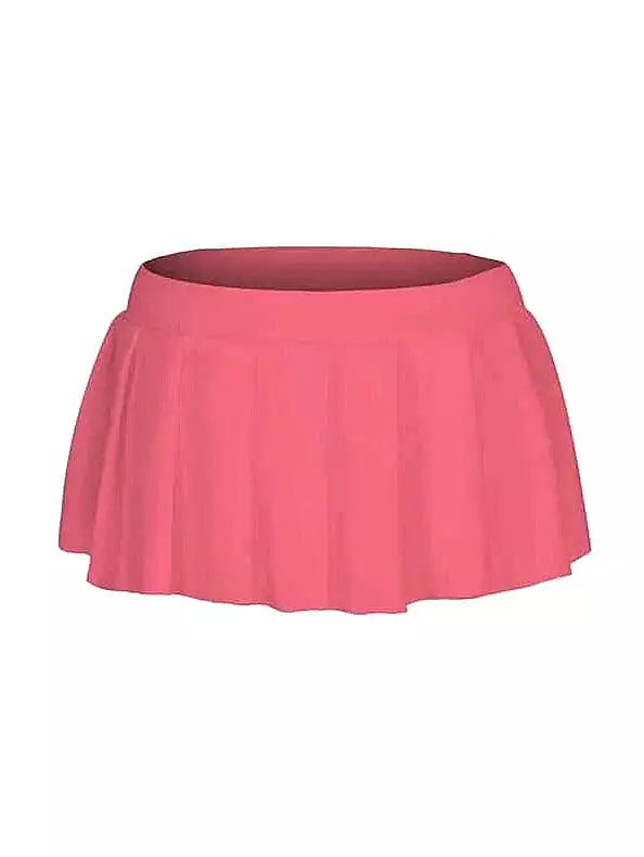 Elegant Women's Mini Polyester Skirt in Black, White, and Pink - S, M, L