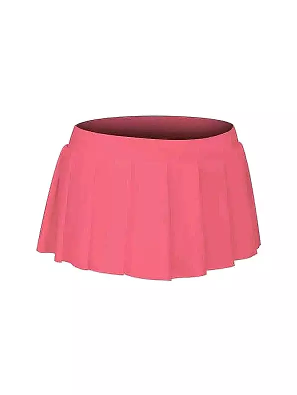 Elegant Women's Mini Polyester Skirt in Black, White, and Pink - S, M, L