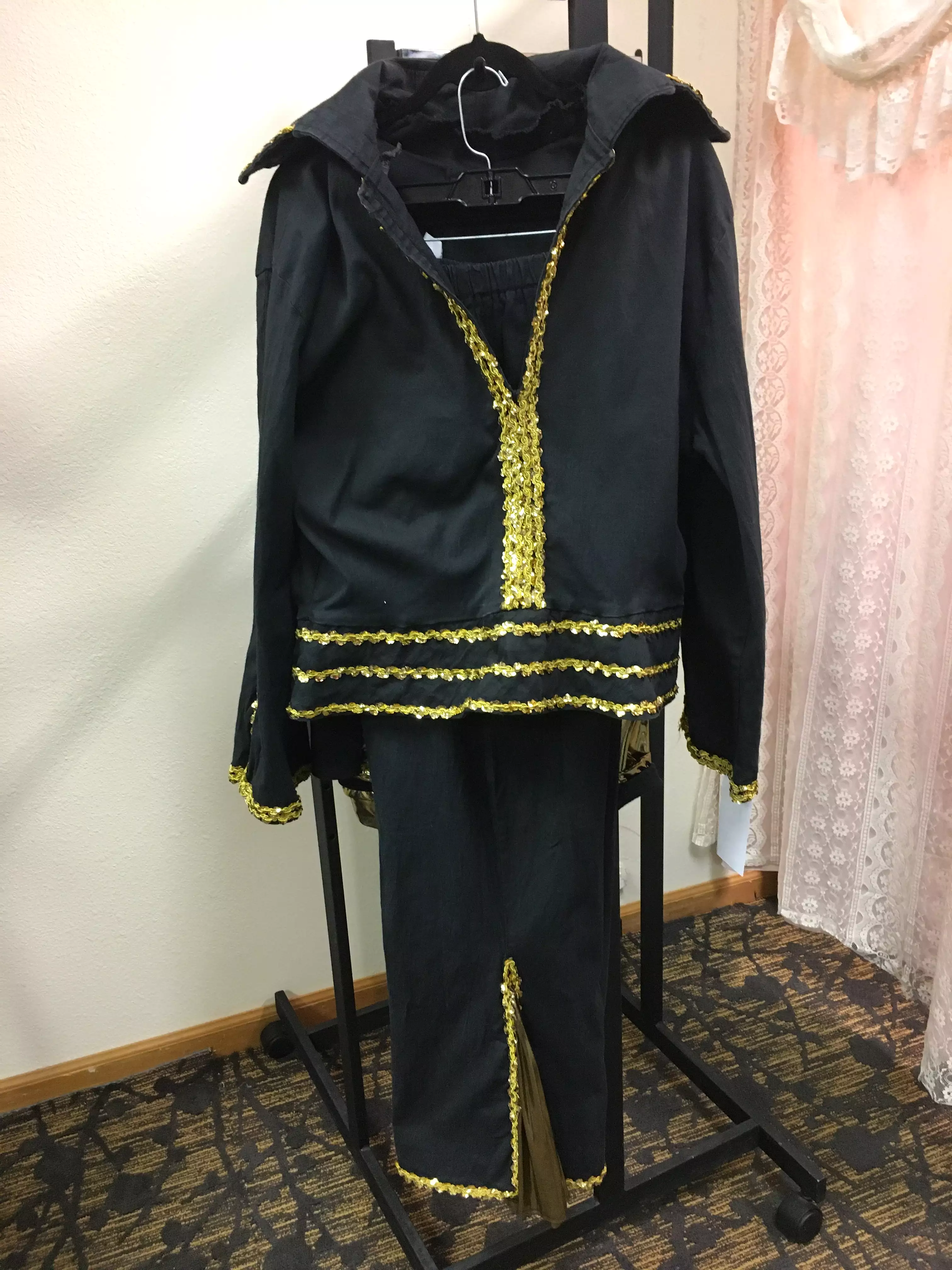 Elvis Men's Black & Gold Large Adult Costume