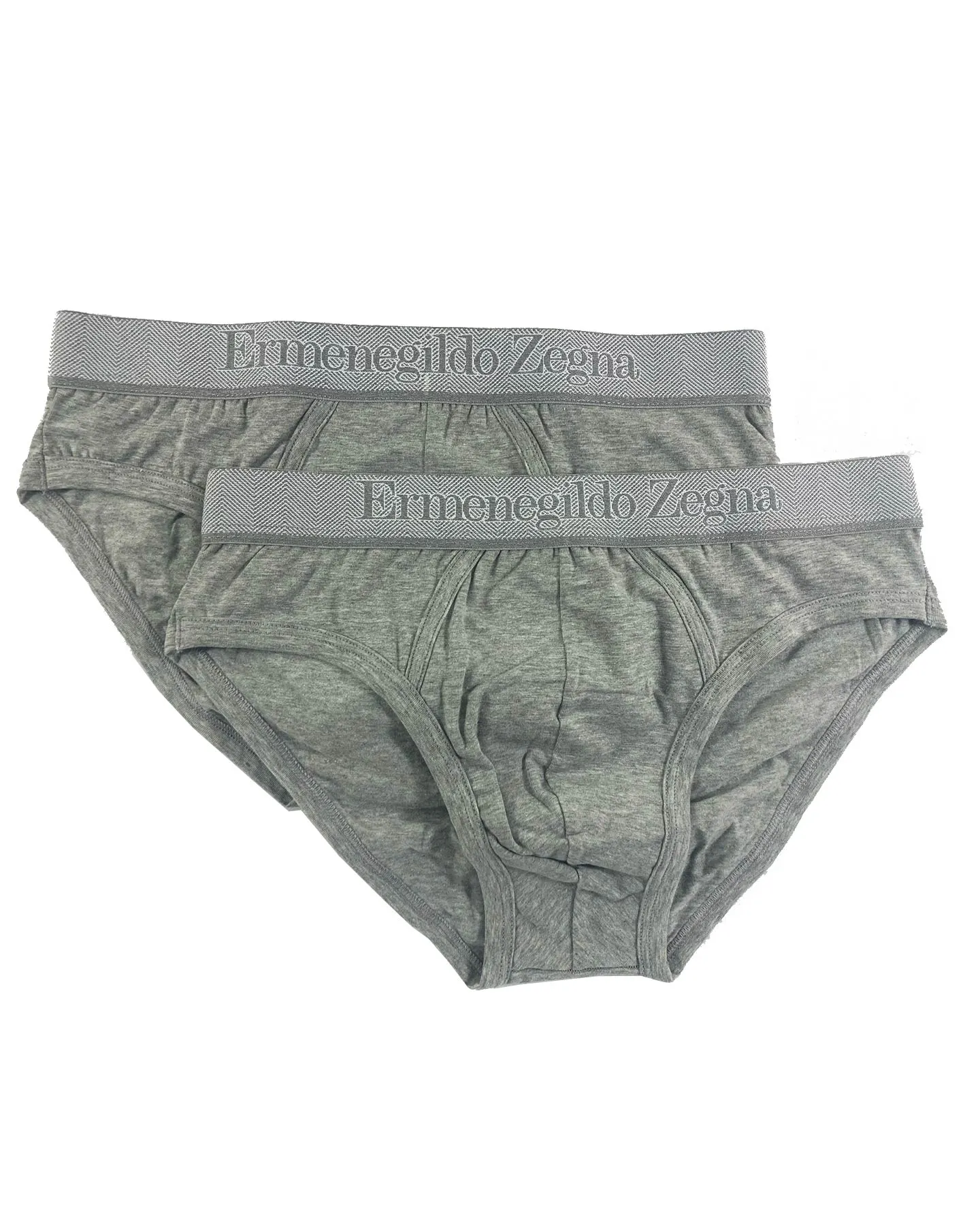 Ermenegildo Zegna Underwear Gray Stretch Cotton Midi Brief 2 Pack XXXL