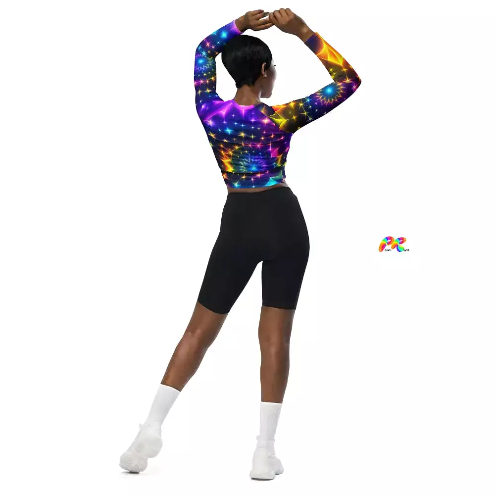 Exotic Neon Long Sleeve Athletic Crop Top