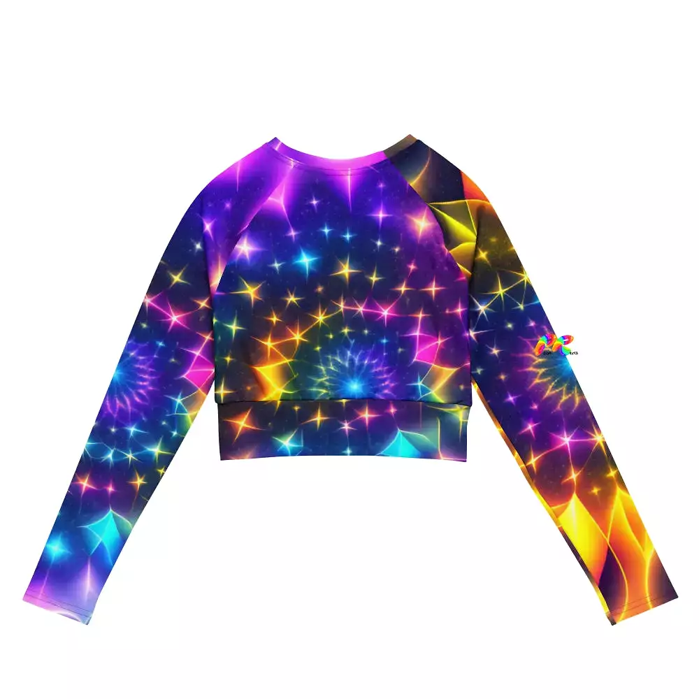 Exotic Neon Long Sleeve Athletic Crop Top