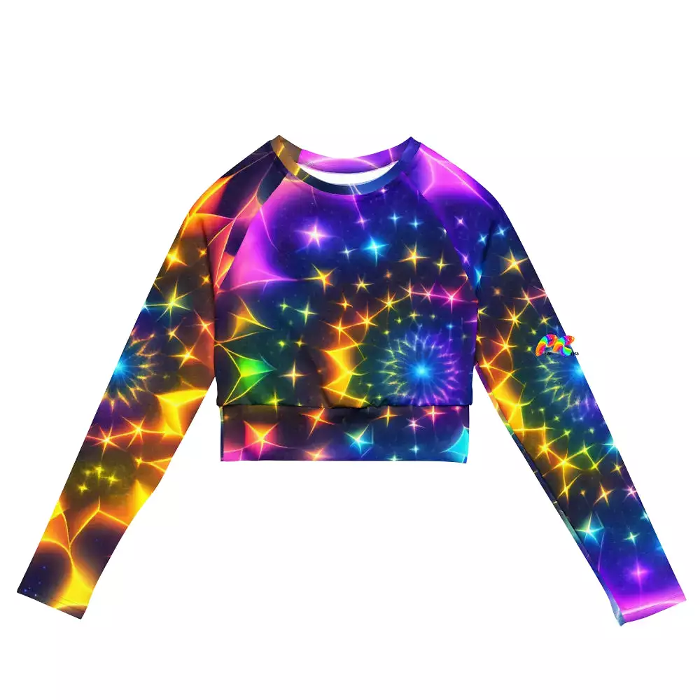 Exotic Neon Long Sleeve Athletic Crop Top