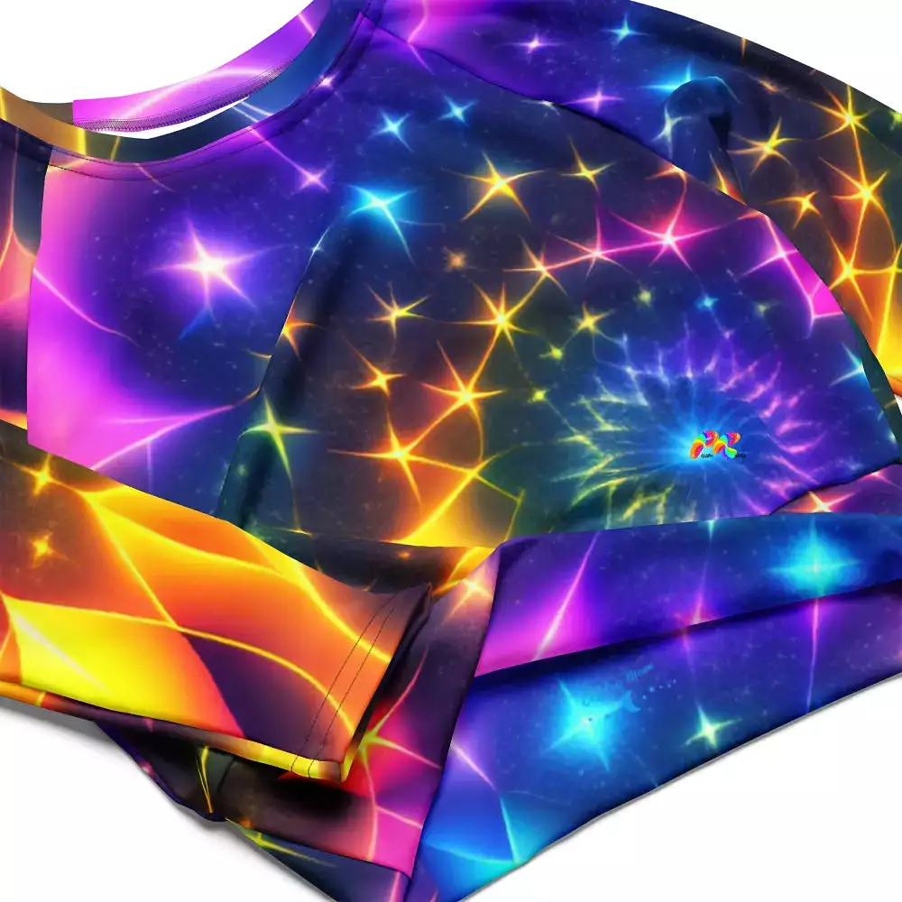 Exotic Neon Long Sleeve Athletic Crop Top