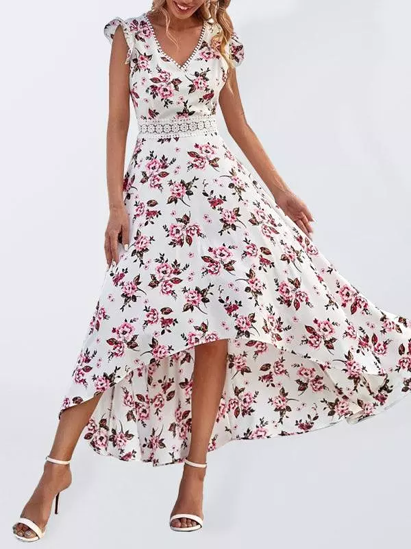 Floral V-Neck Maxi Day Dress