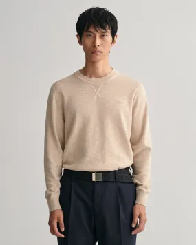 Gant Cotton Flamme Crew Neck Pullover Dry Sand