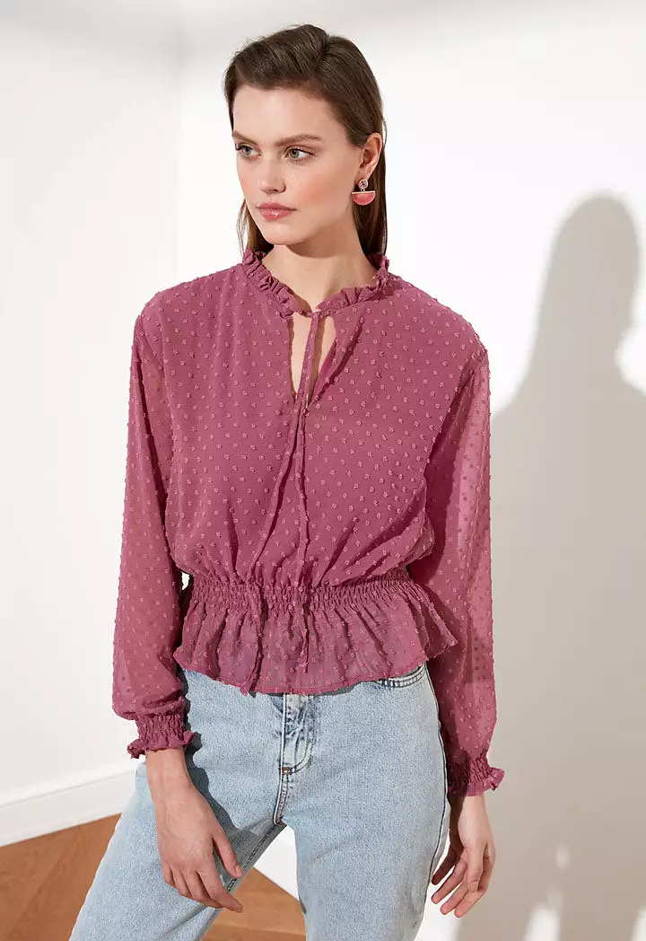 Gathered Edge Detail Blouse