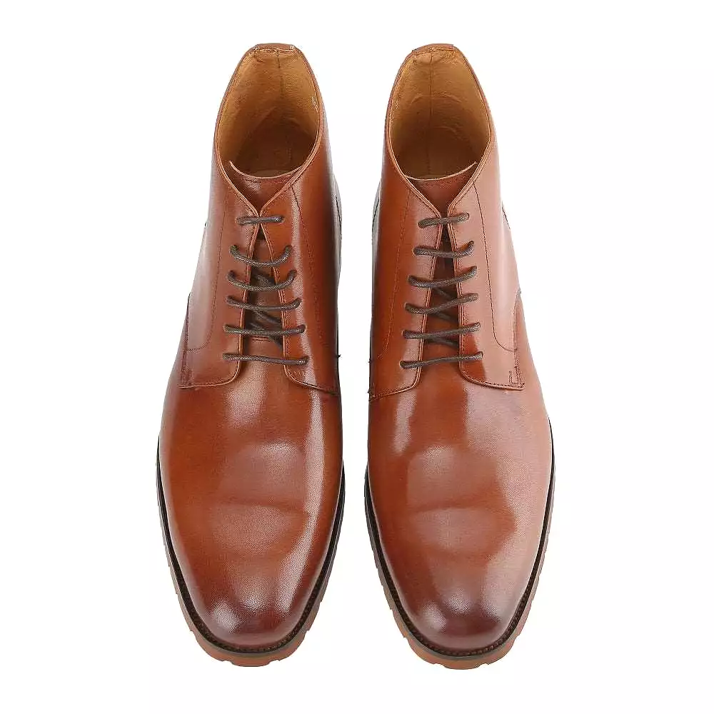 Gino Vitale Men's Handcrafted Genuine Leather Lace-Up Dress Boot