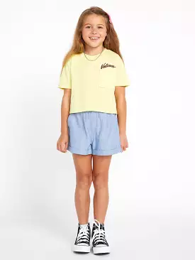 Girls Pocket Dial Short Sleeve Tee - Citron