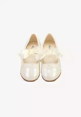 Glittery Embellished With Satin Ribbon Shoes