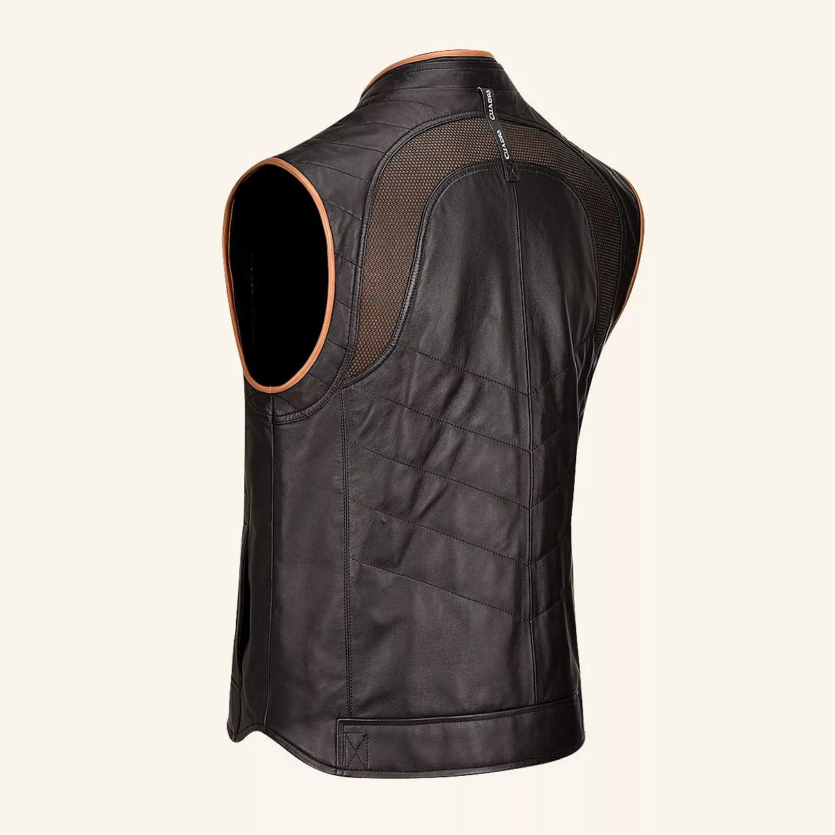 H333BOB- Cuadra black casual fashion lambskin leather vest for men