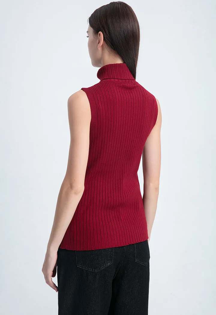 High Neck Knitted Basic Top