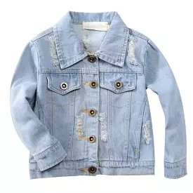 Kids Jean Jacket Ragged Fashion Jacket