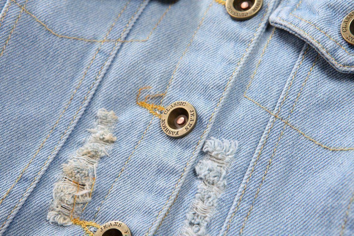 Kids Jean Jacket Ragged Fashion Jacket