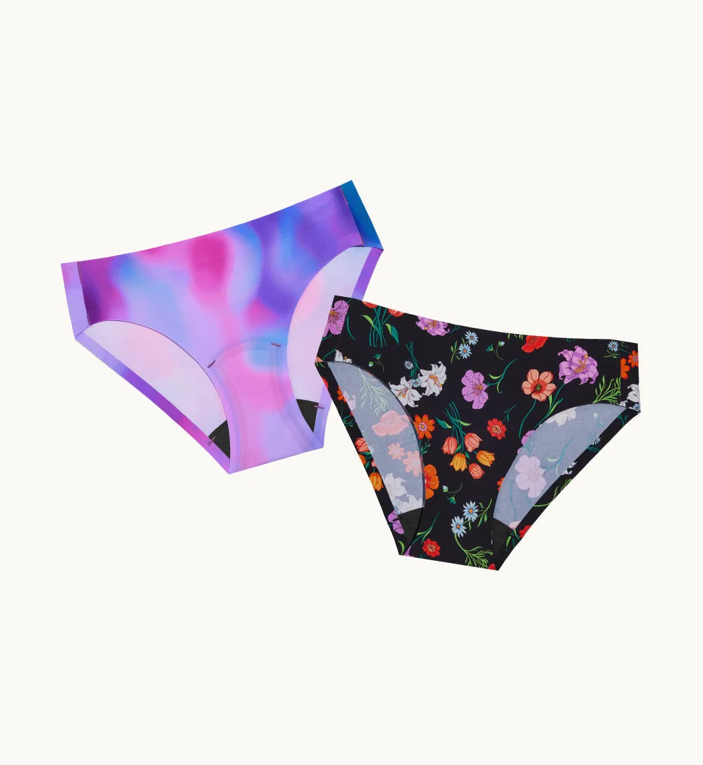 (Kit Item) Leakproof Underwear 6-Pack Night Glow/Botanical 2-Pack | Bikini