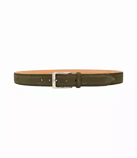 Loake William Leather Belt - Green Suede