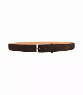 Loake William Leather Belt -Dark Brown Suede