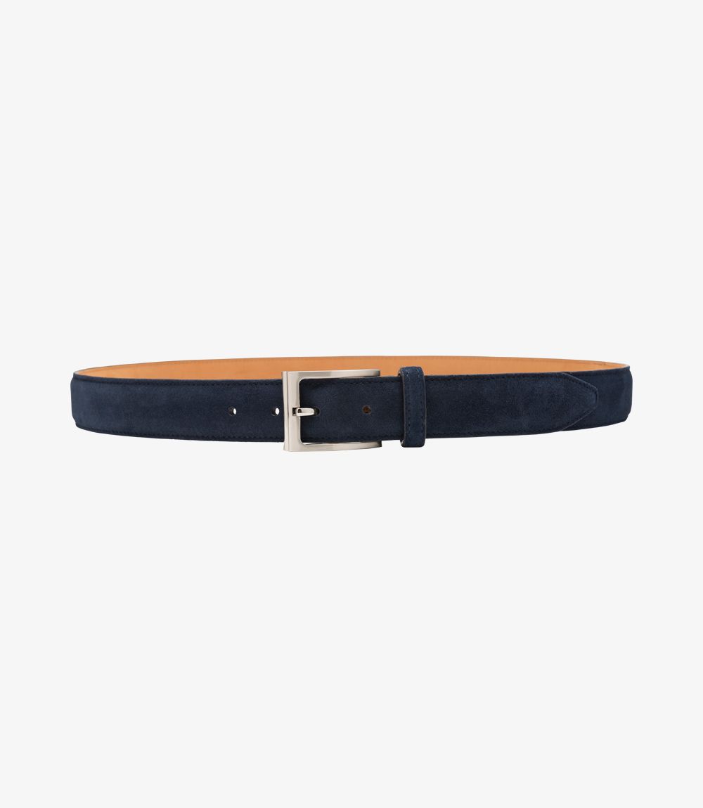 Loake William Leather Belt -Navy Suede