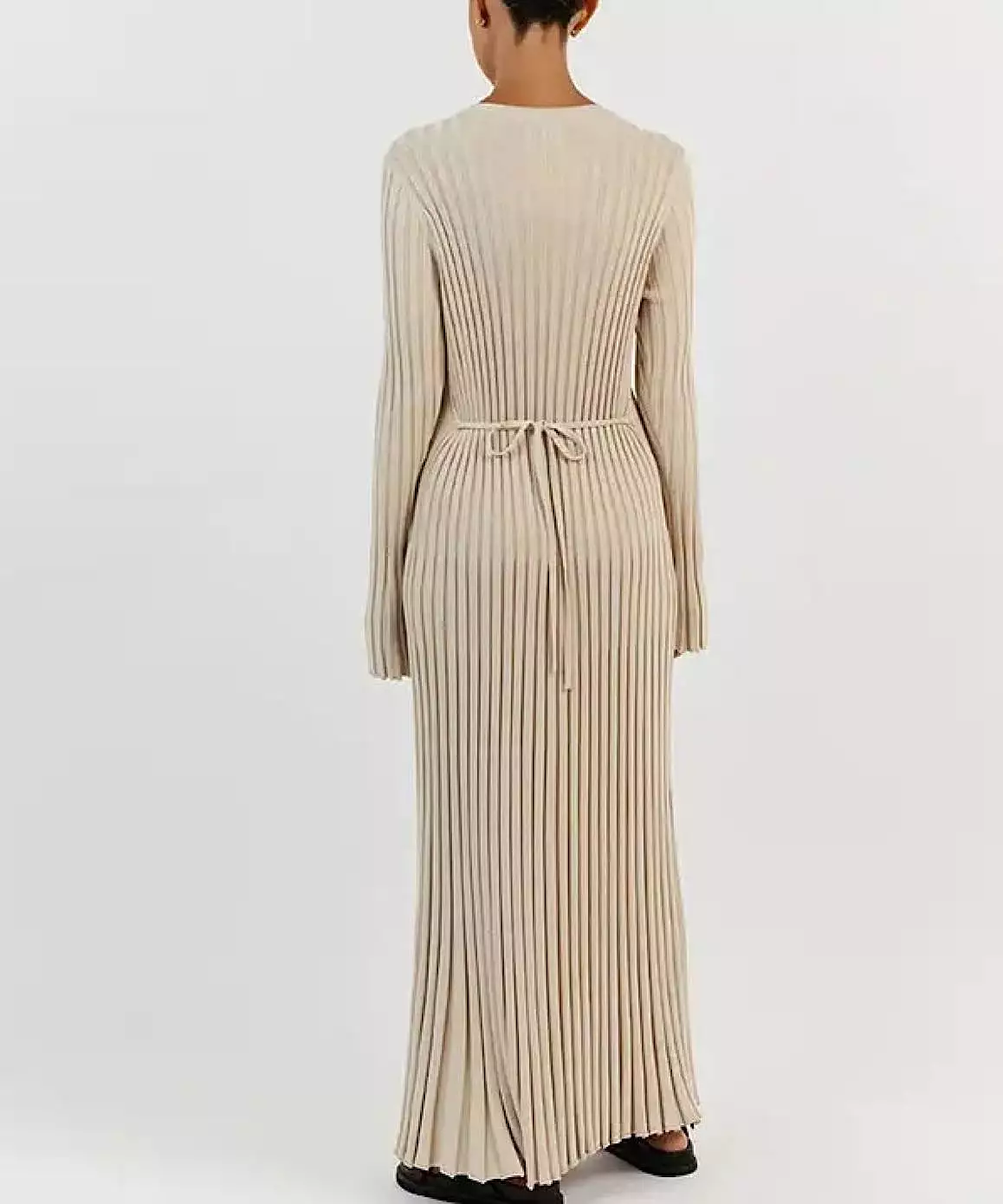 Long Sleeve Knitted Long Maxi Dress