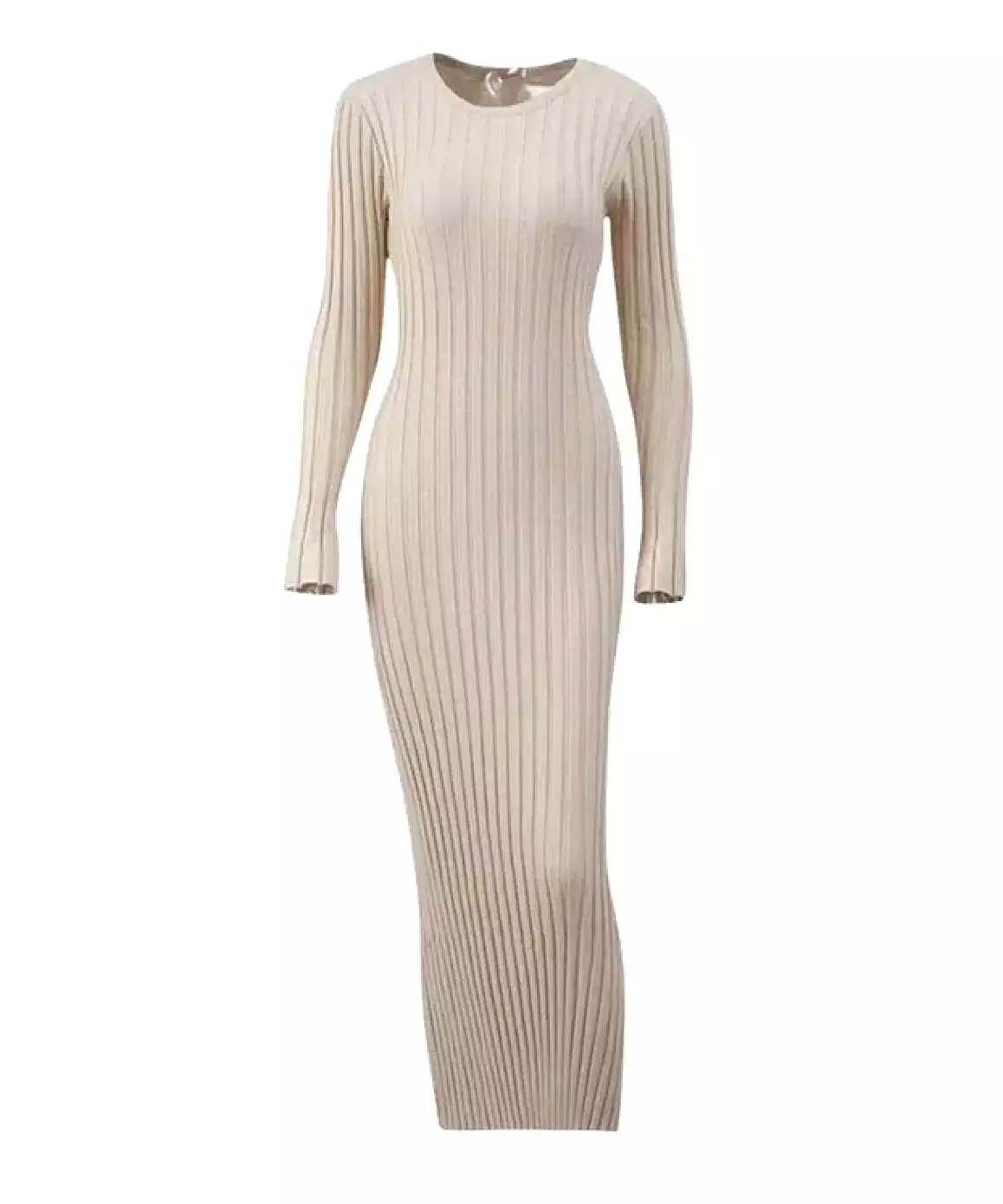 Long Sleeve Knitted Long Maxi Dress